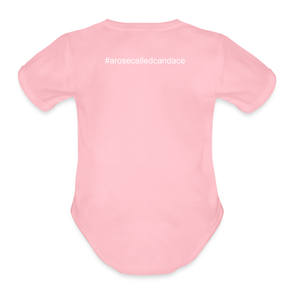 CHOOSE FREEDOM- Organic Short Sleeve Baby Bodysuit - light pink