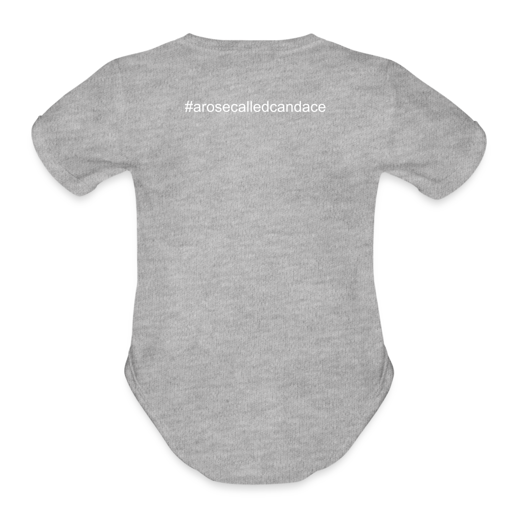 CHOOSE FREEDOM- Organic Short Sleeve Baby Bodysuit - heather grey