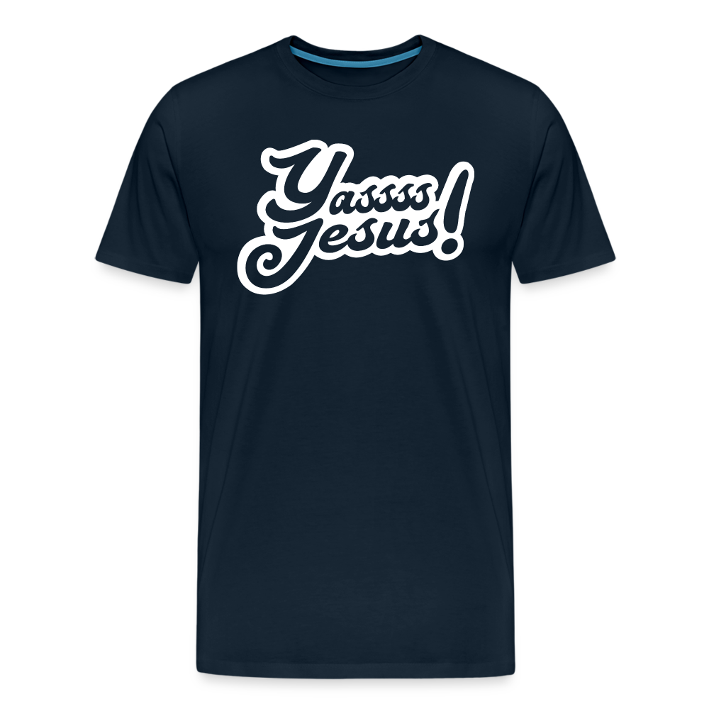 YASSS JESUS - Men's Premium T-Shirt - deep navy